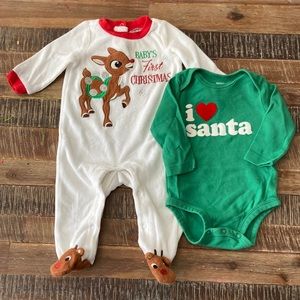 2 Pieces Baby Christmas Clothing - Size 6 months